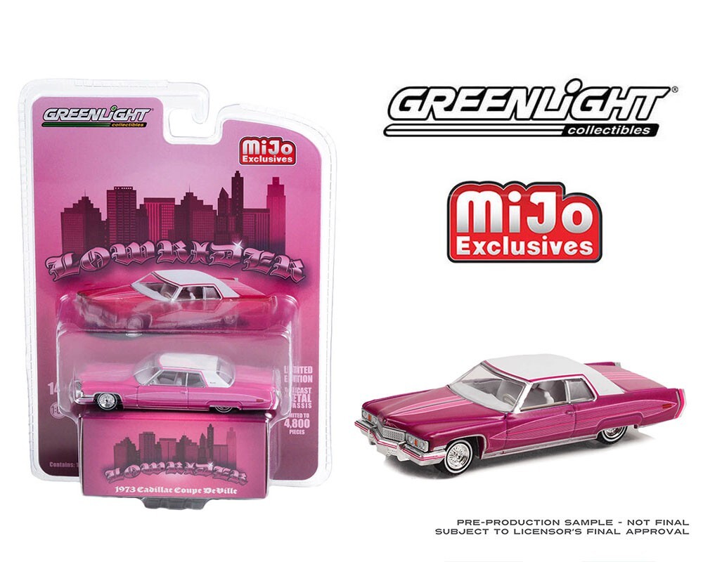 Greenlight 1:64 Lowrider 1973 Cadillac Coupe Deville Pink with