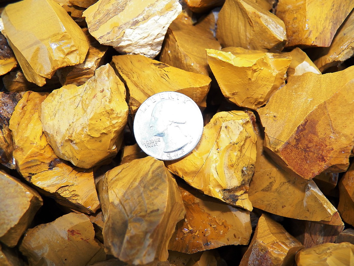 2000 Carat Lots of Yellow Jasper Rough - Plus a FREE Faceted