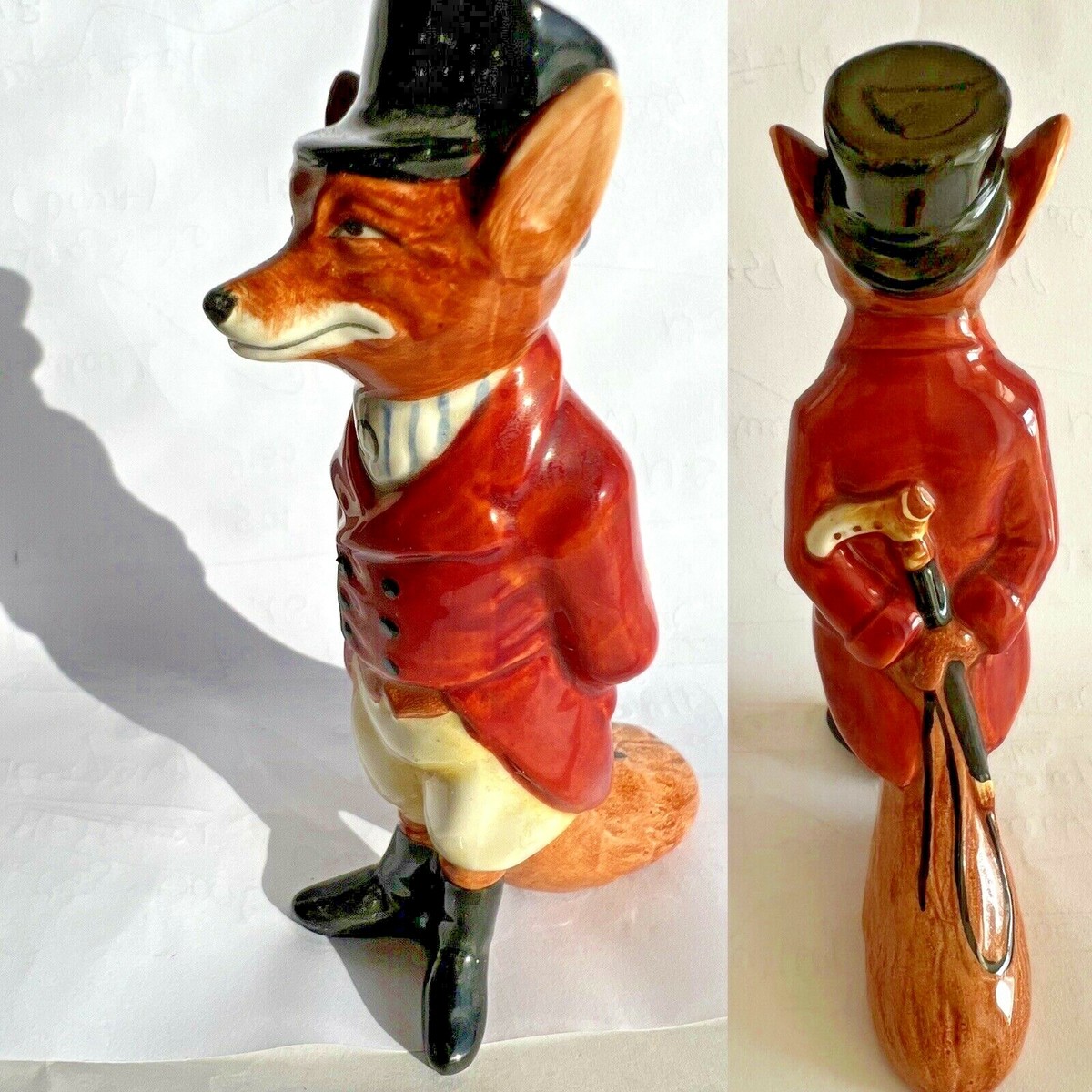 Royal Doulton D6448 Anthropomorphic Huntsman Fox w Cane 5