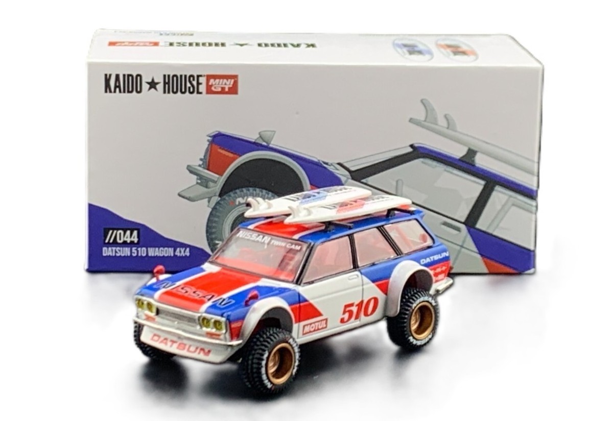 Chase! Kaido House x Mini GT 1:64 Datsun 510 Wagon 4X4 Surf Safari
