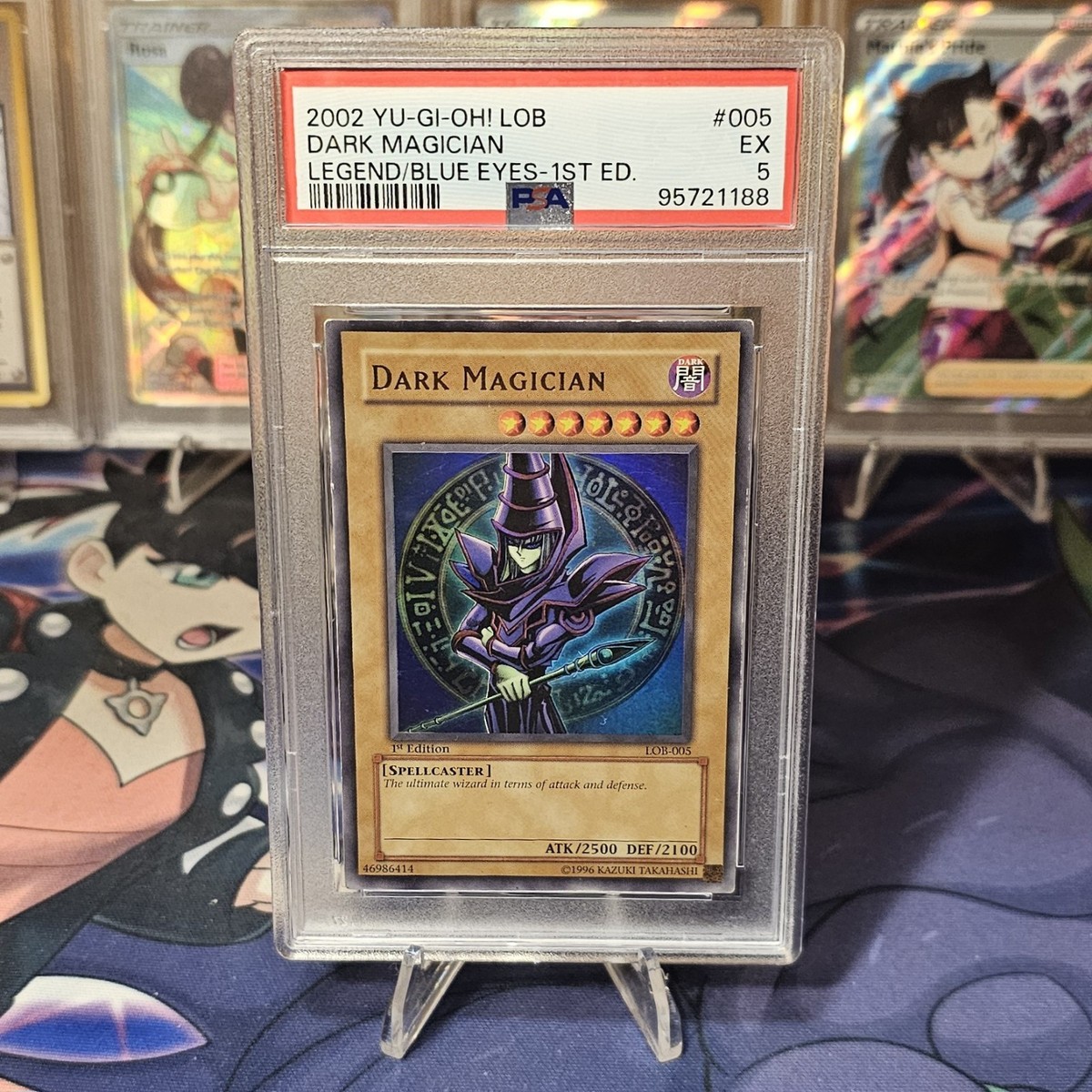 PSA 5 1st Ed Dark Magician LOB-005 The Legend Of Blue Eyes White