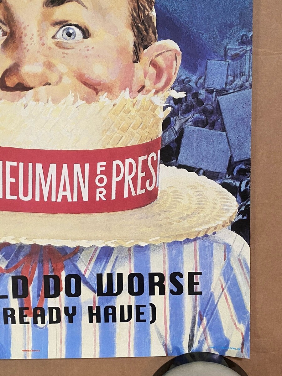 Vintage Mad Magazine Poster Alfred Neuman 1992 Politics President