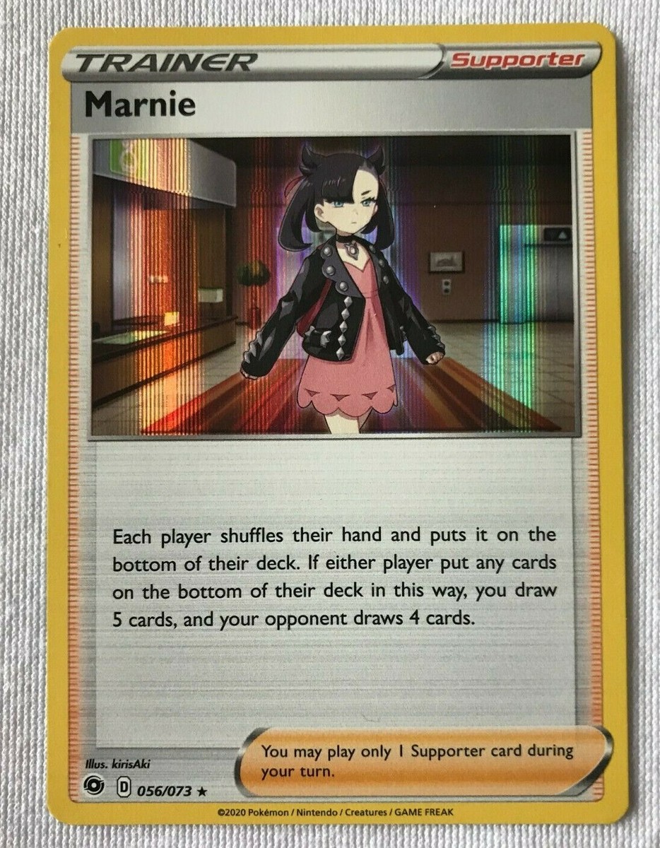 Marnie 056/073 HOLO Rare Pokemon SWSH Champions Path TCG Card NM