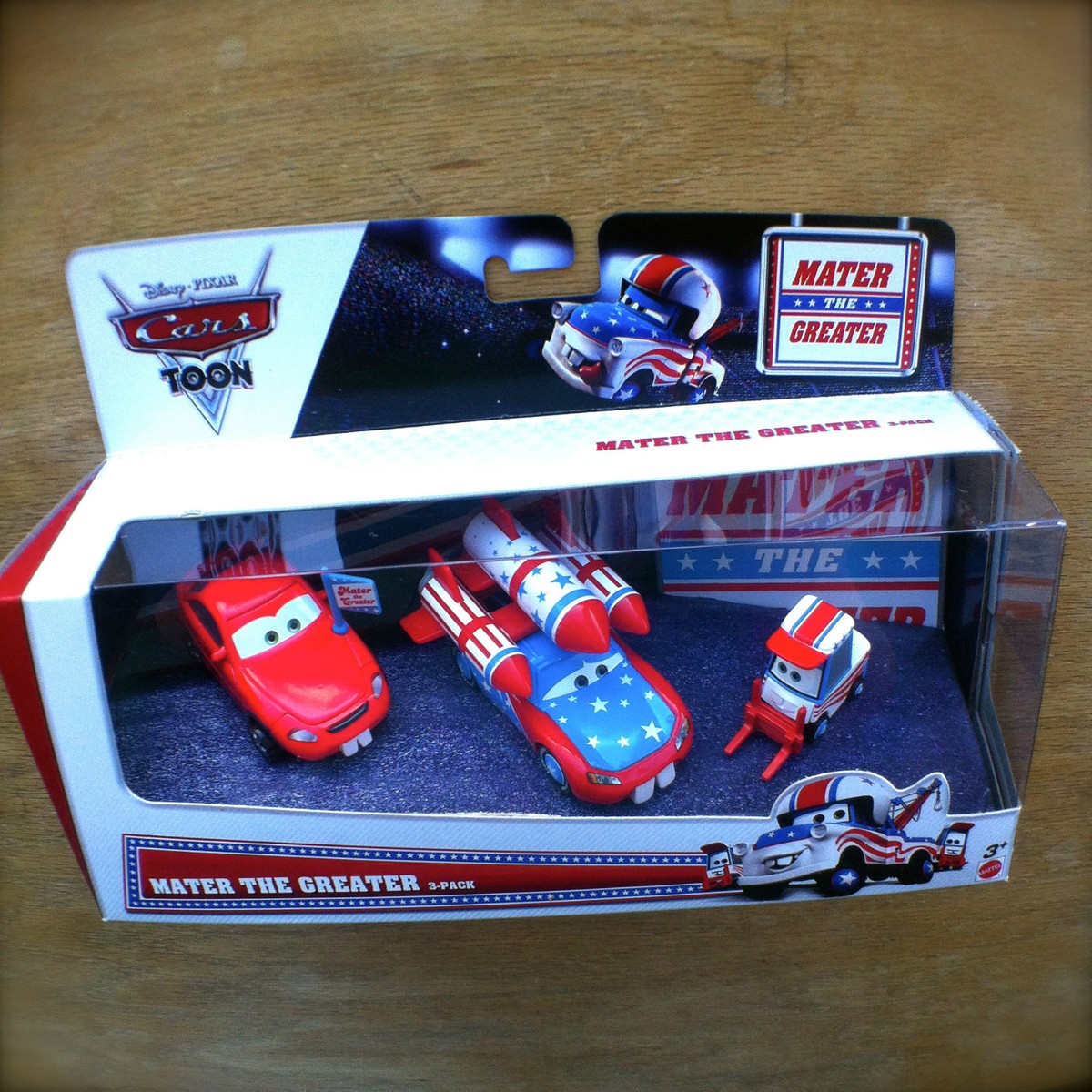 Disney PIXAR Cars TOON MATER THE GREATER 3-pack DAREDEVIL MCQUEEN