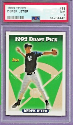 Derek Jeter RC 1993 Topps 1992 Draft Pick Card # 98 PSA 7 NM | eBay