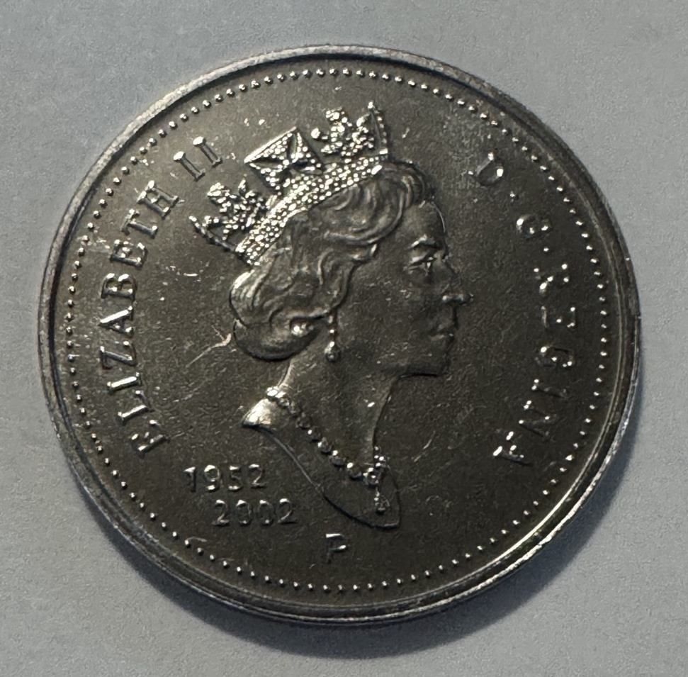 1952-2002-P Canadian Nickel 5cent Coin 50th Golden Jubilee QEII