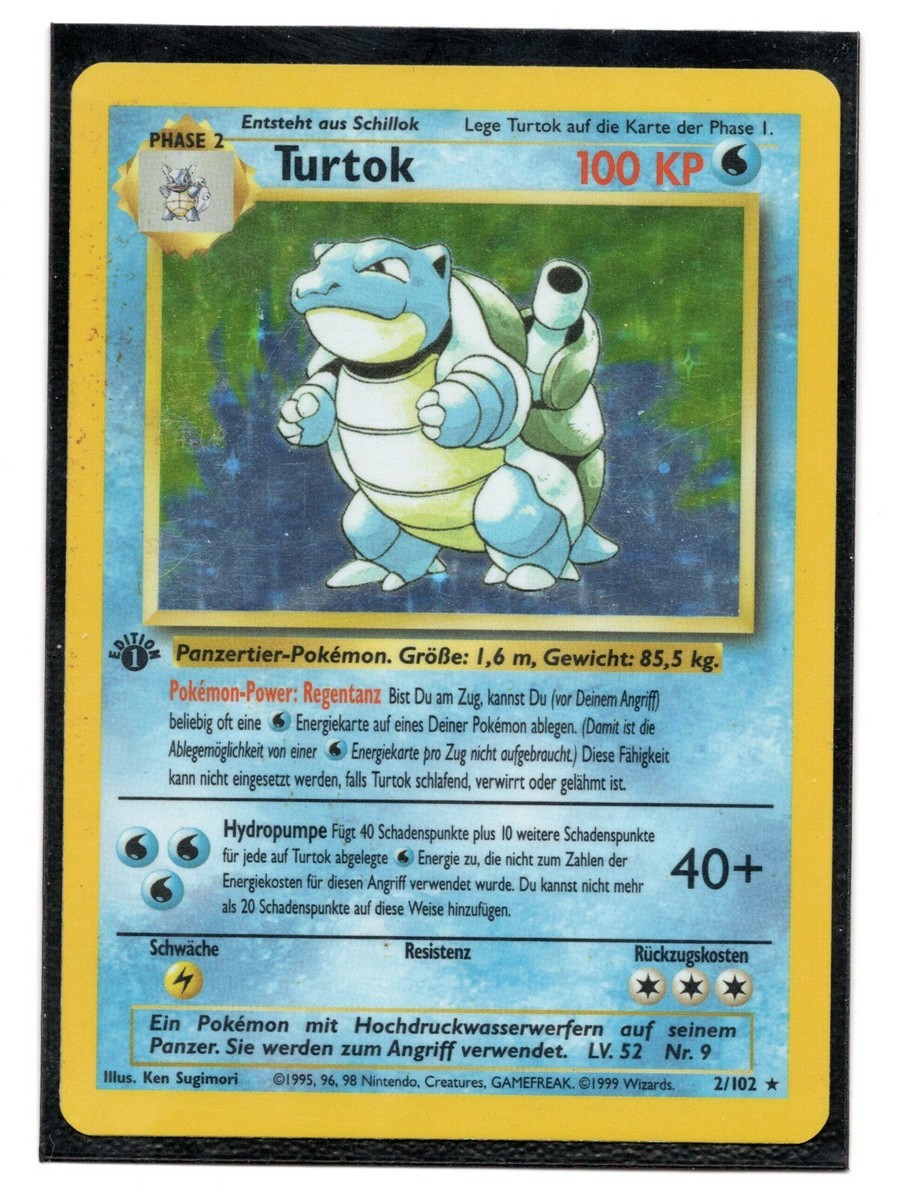 Pokemon GERMAN Blastoise (Turtok) 2/102 1Base Set 1st Edition