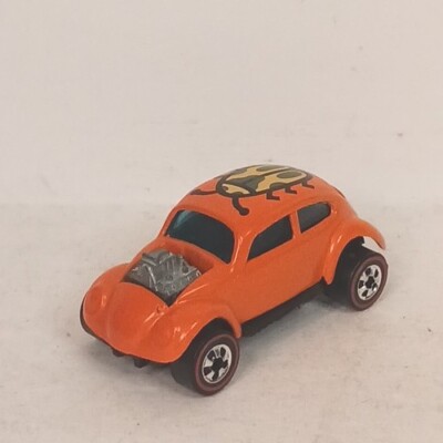 1967 HotWheels Volkswagon Beetle RedLine VW Lady Bug Orange 1:64