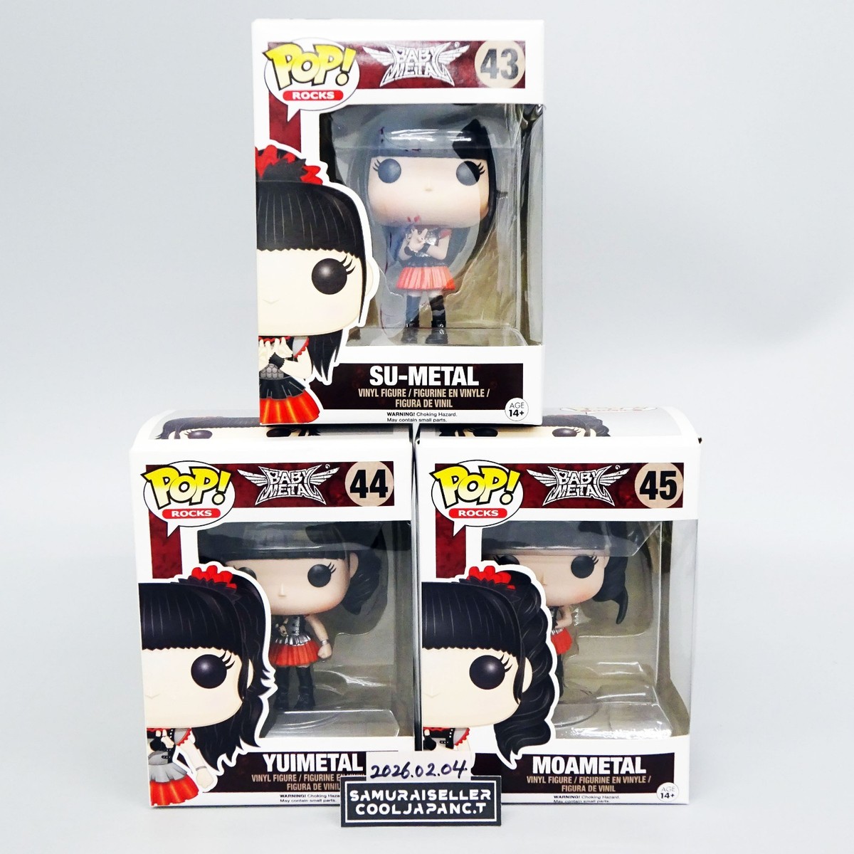 FUNKO POP! ROCKS BABYMETAL SU #43 YUI #44 MOA #45 SET OF 3 Vinyl