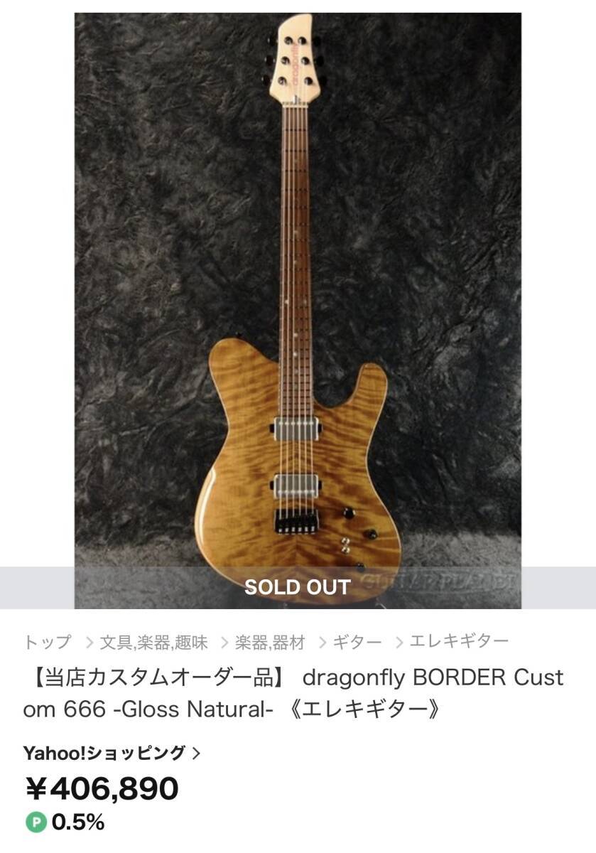 Electric Guitar Dragonfly Border 666 Gloss Natural Maple Neck with