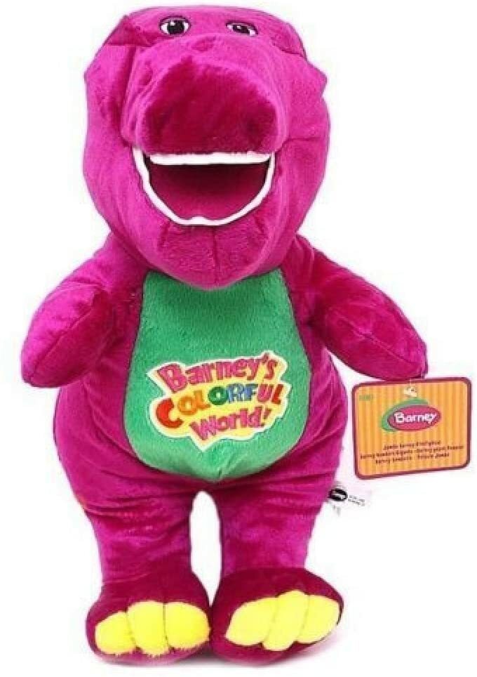 BARNEY Purple Dinosaur Singing COLORFUL WORLD PLUSH Soft Animal 12