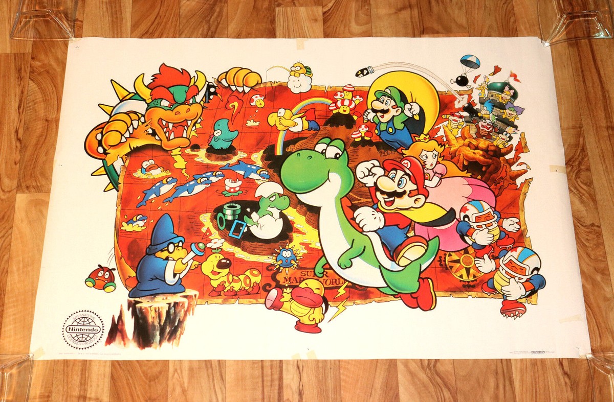 Nintendo Super Mario World Vintage Poster | Super Mario Bros