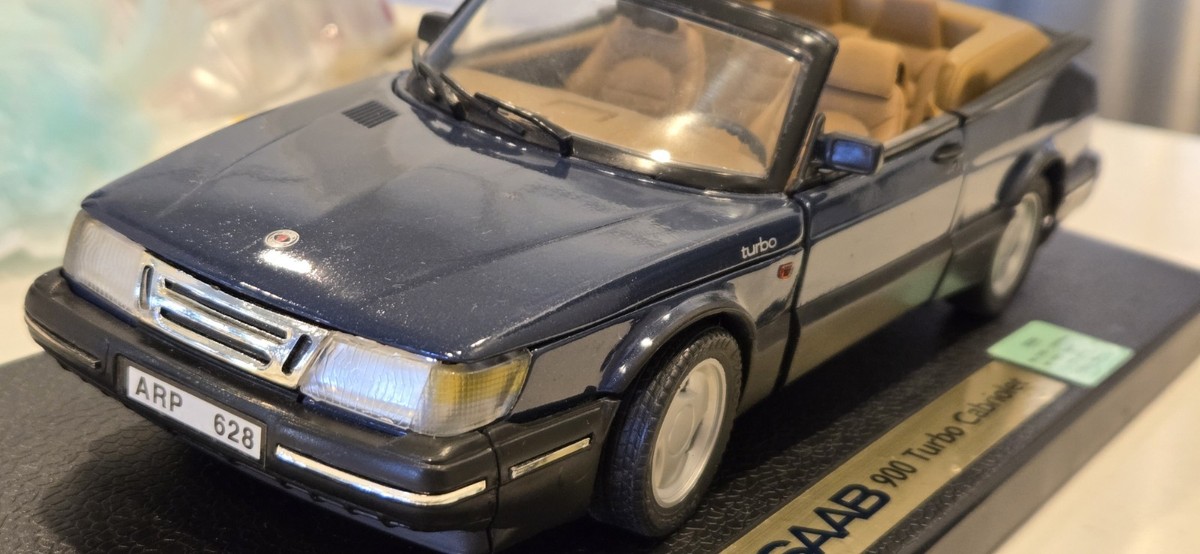 1/18 Anson SAAB 900 Turbo Cabriolet Convertible Blue Diecast