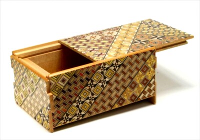 Japanese Wooden Puzzle Box 10 Steps Himitsu Bako Samurai Secret