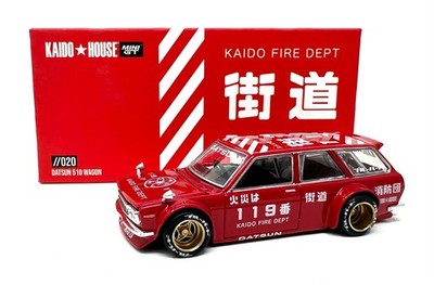Chase! Kaido House x Mini GT 1:64 Datsun 510 Wagon Kaido Fire Dept