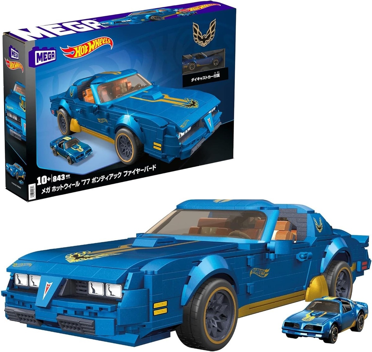 MATTEL MEGA Hot wheels '77 Pontiac Firebird 843 pieces 1 diecast