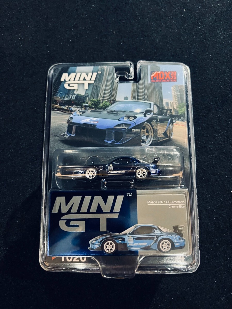 Mini GT 1:64 Mazda RX-7 RE-Amemiya Chrome Blue MDX event exclusive