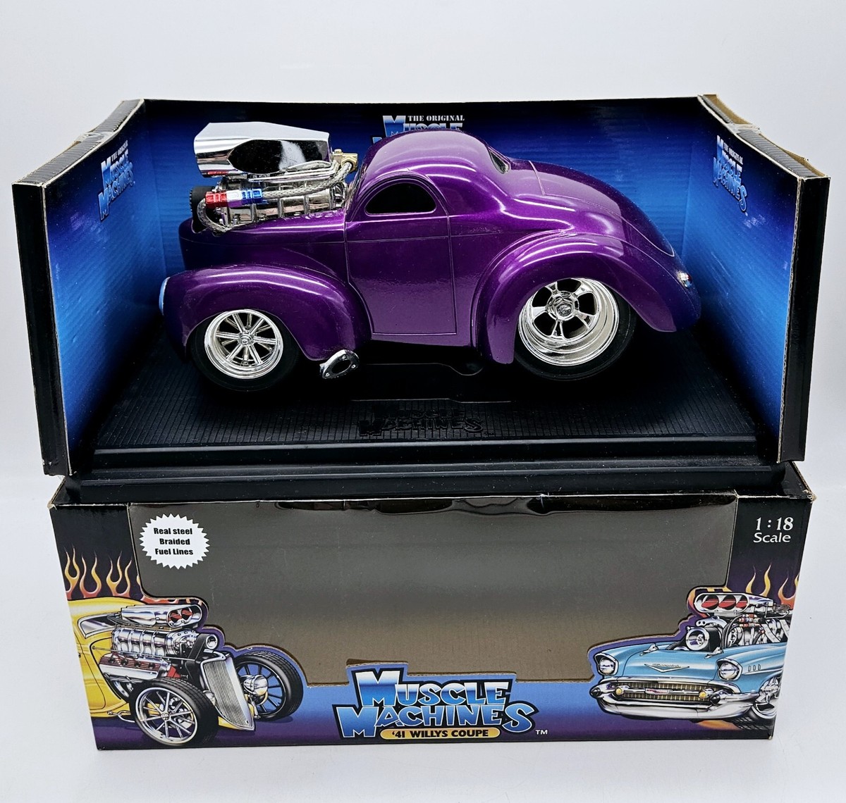 Muscle Machines '41 Willy's Coupe 1:18 Purple Funline 10