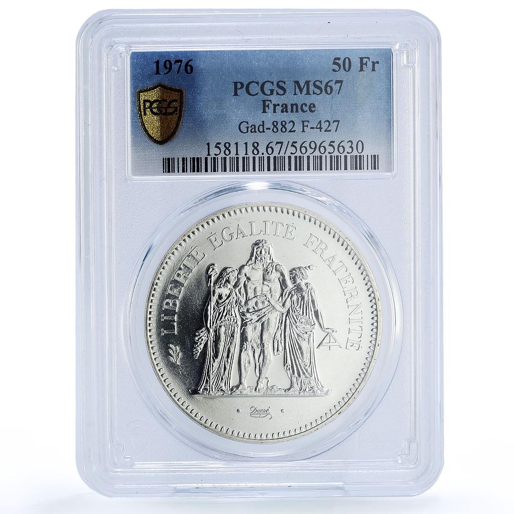 France 50 francs Hercules Gad-882 F-427 KM-941 MS 67 PCGS silver