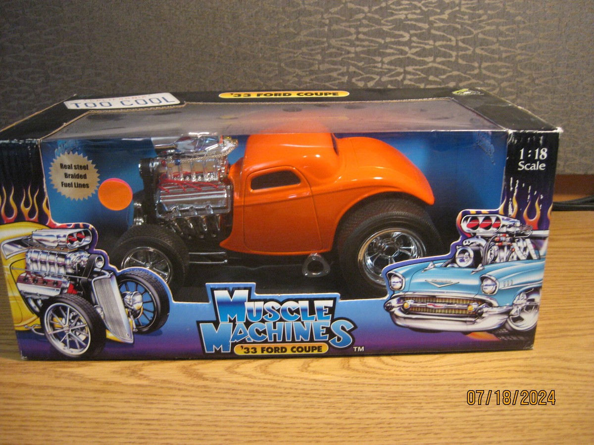 1/18 '33 FORD COUPE , IN ORANGE , BY FUNLINE 