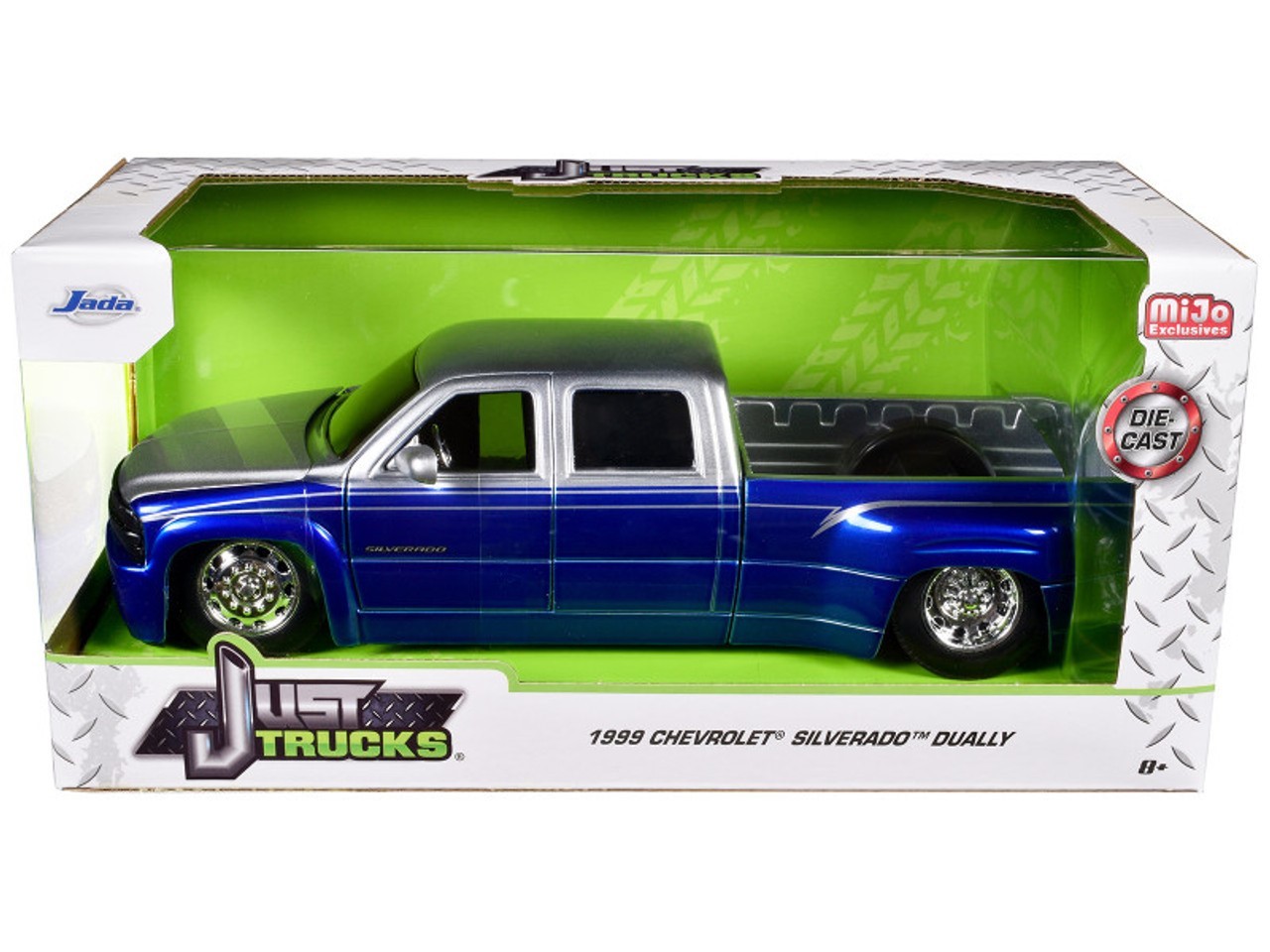 Jada 1:24 Just Trucks 1999 Chevy Silverado Dually Blue Stock