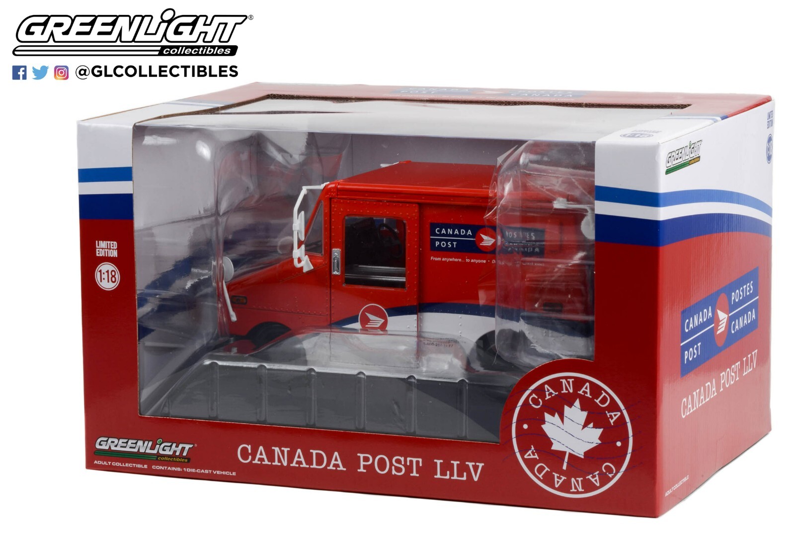 1:18 GREENLIGHT *CANADA POST* LLV Mail Delivery Truck NIB