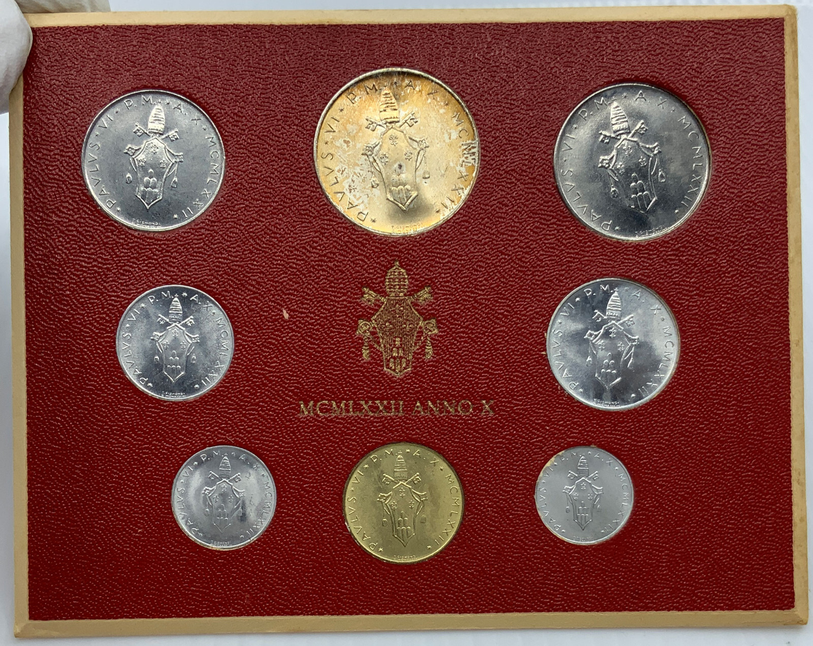 1972 Pope PAUL VI - VATICAN CITY 8 Coins SET includes 500 Lire