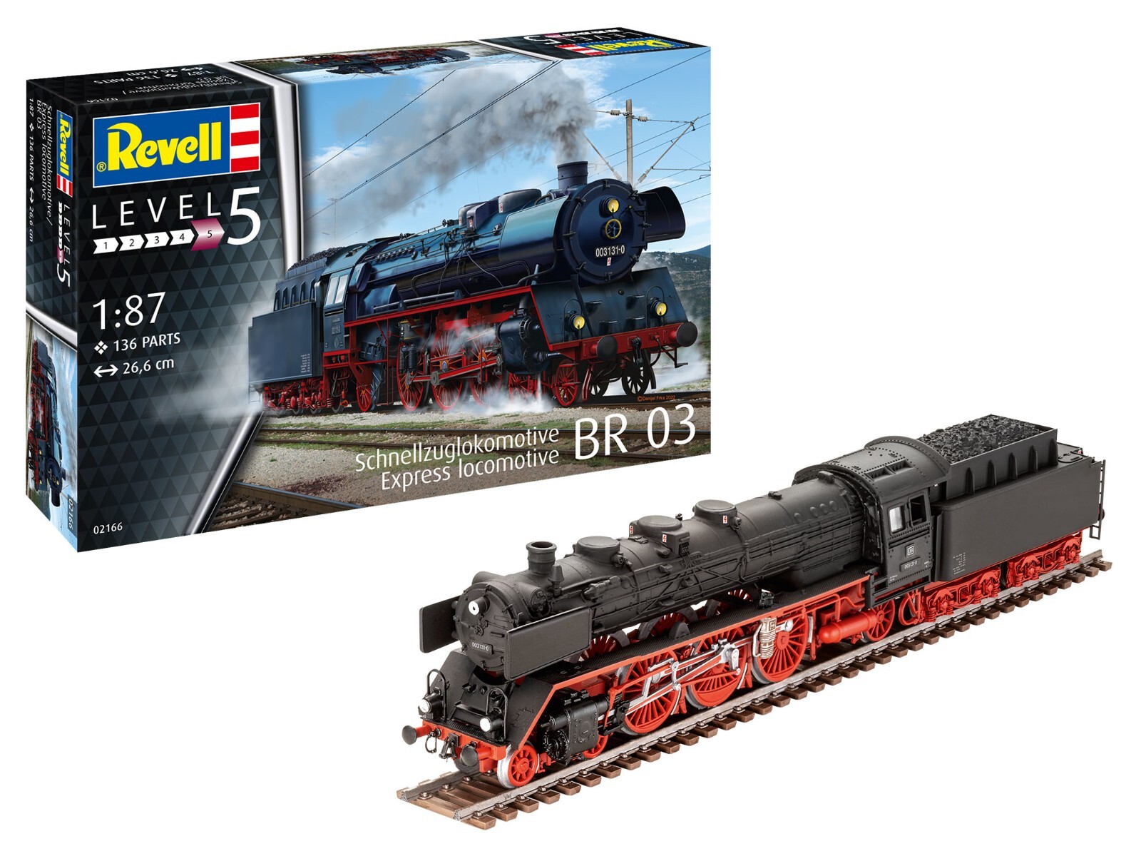 Revell-Germany 1/87 BR03 German Express Steam Locomotive w/Tender