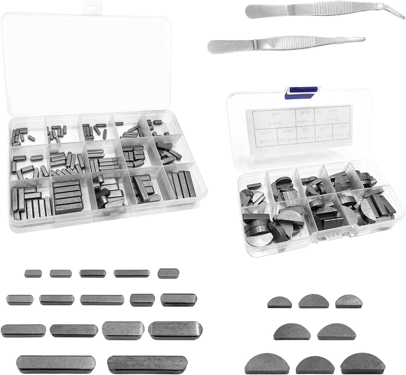 220Pcs Keyway Key Stock Assortment Kit, Square Parallel Drive