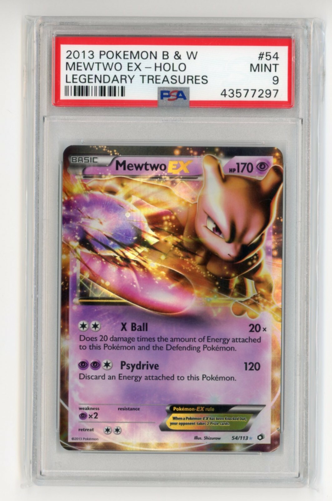 Mewtwo EX 54/113 B&W Legendary Treasures Ultra Rare Holo Pokemon
