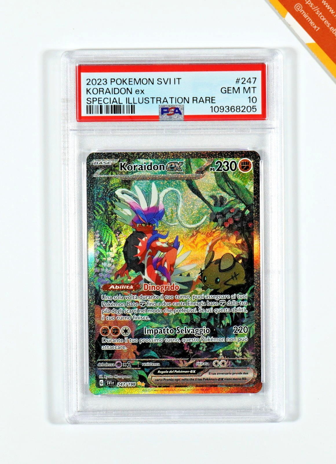 Pokemon PSA 10 Koraidon Ex #247 SVI IT Special Illustration Rare
