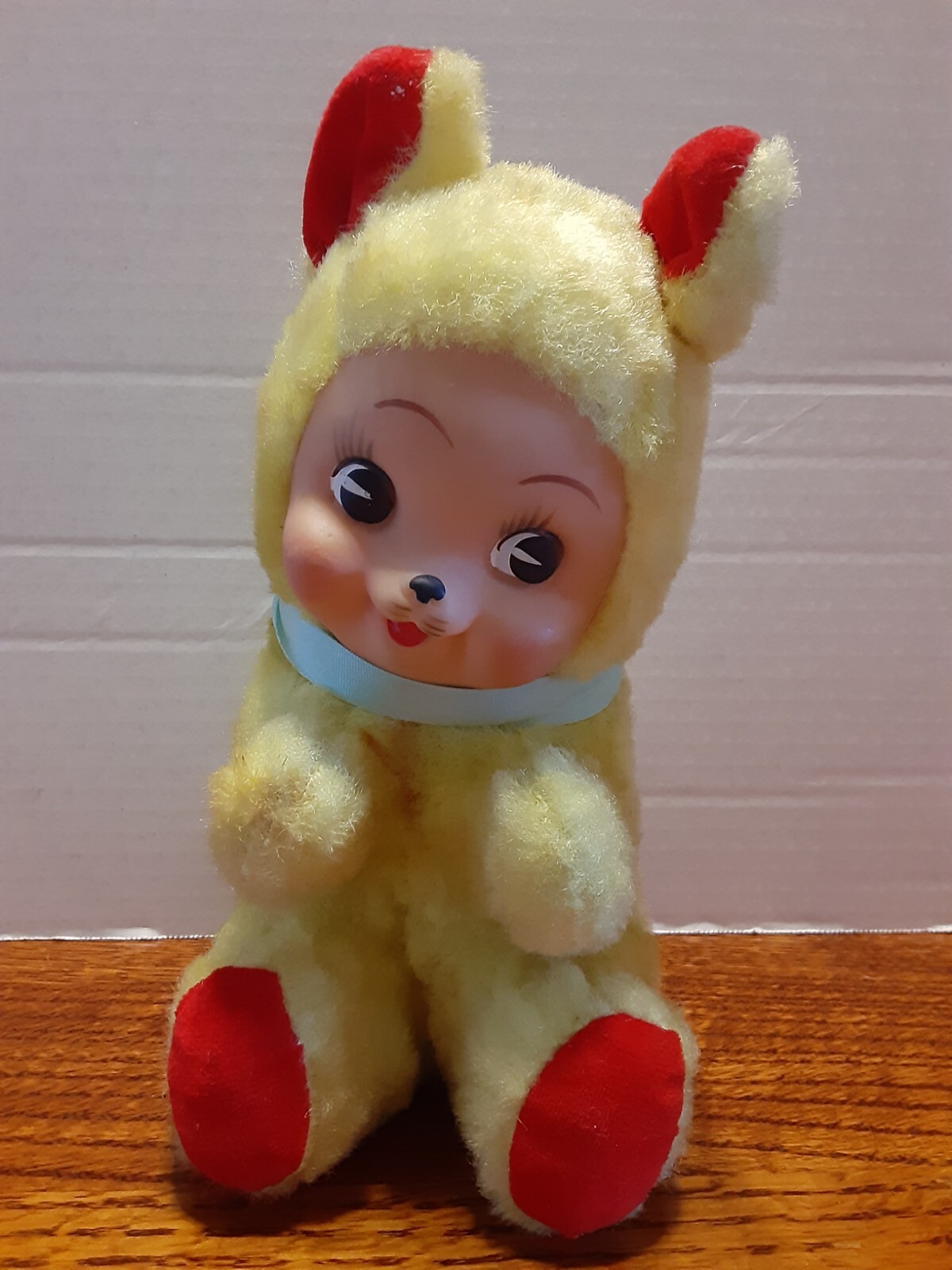 Vintage Rushton Star Creation? Yellow Happy Bear Rubber Face Plush