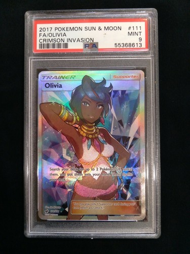 Graded PSA 9 2017 PM Sun & Moon Full Art OLIVIA #111 Crimson
