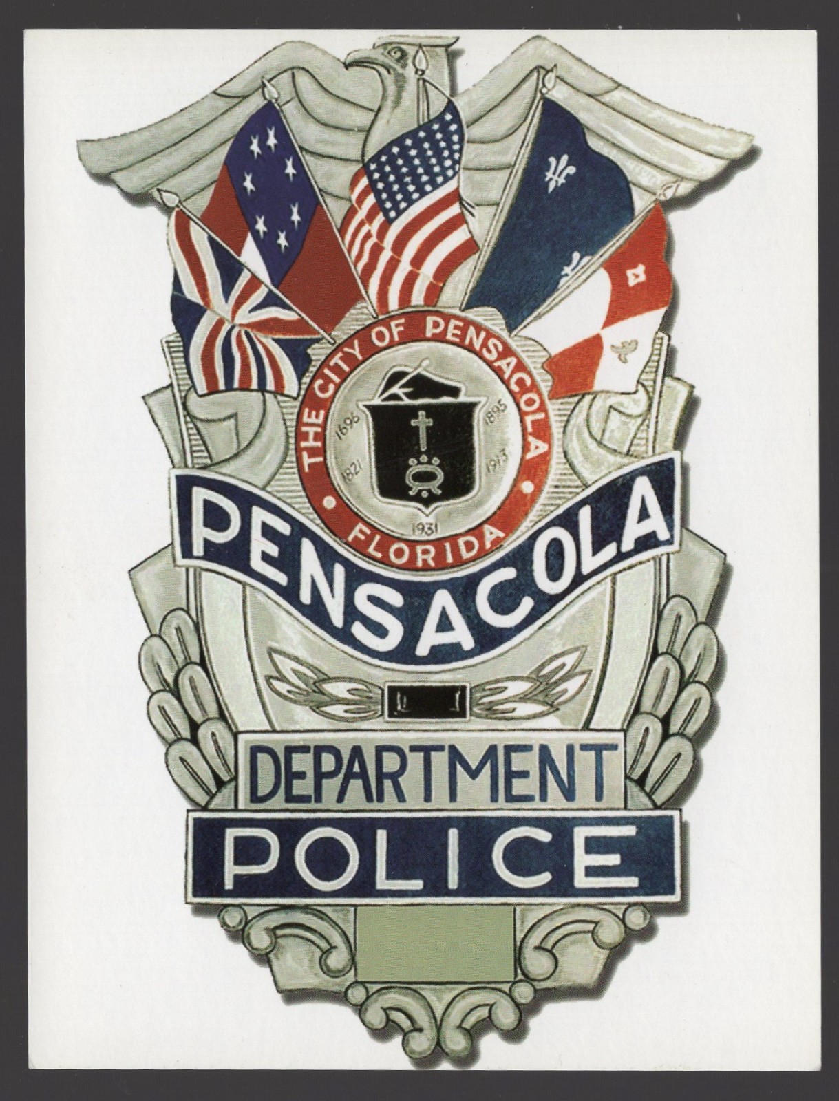 Postcard - Police Pensacola Florida Symbol Badge Patch | eBay