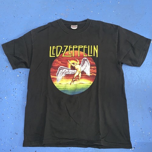 Vintage Led Zeppelin T Shirt Mens 90s Rock Band Tee Hanes Made In