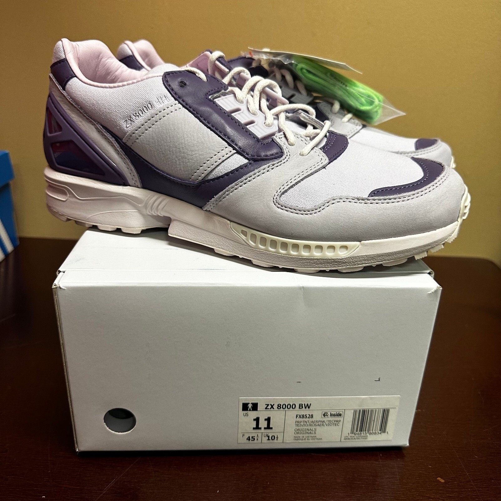 Adidas Mens Purple Pink ZX 8000 BW FX8528 Lace Up Athletic Running
