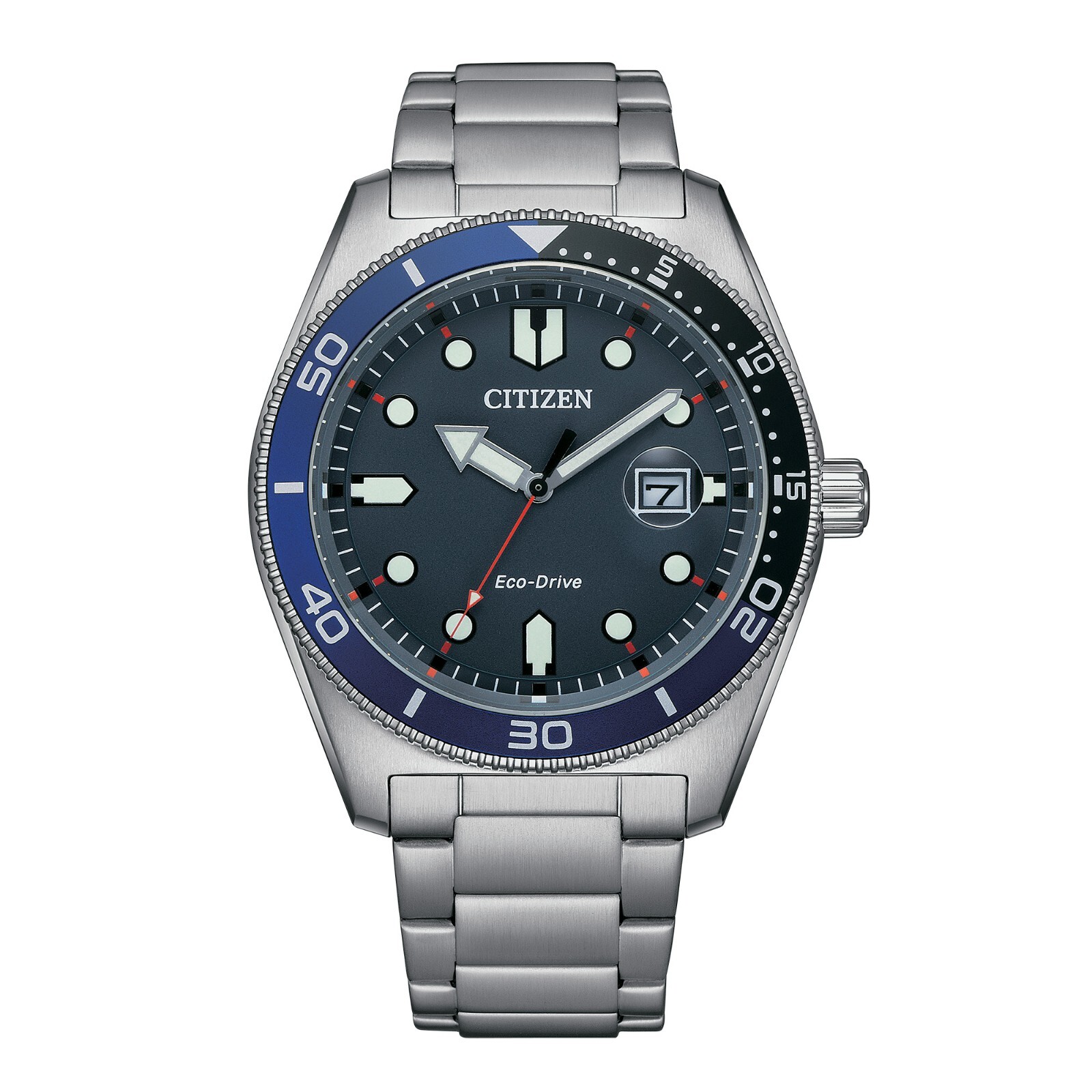 Citizen Men's Eco-Drive Calendar Silver Stainless Steel Watch 43