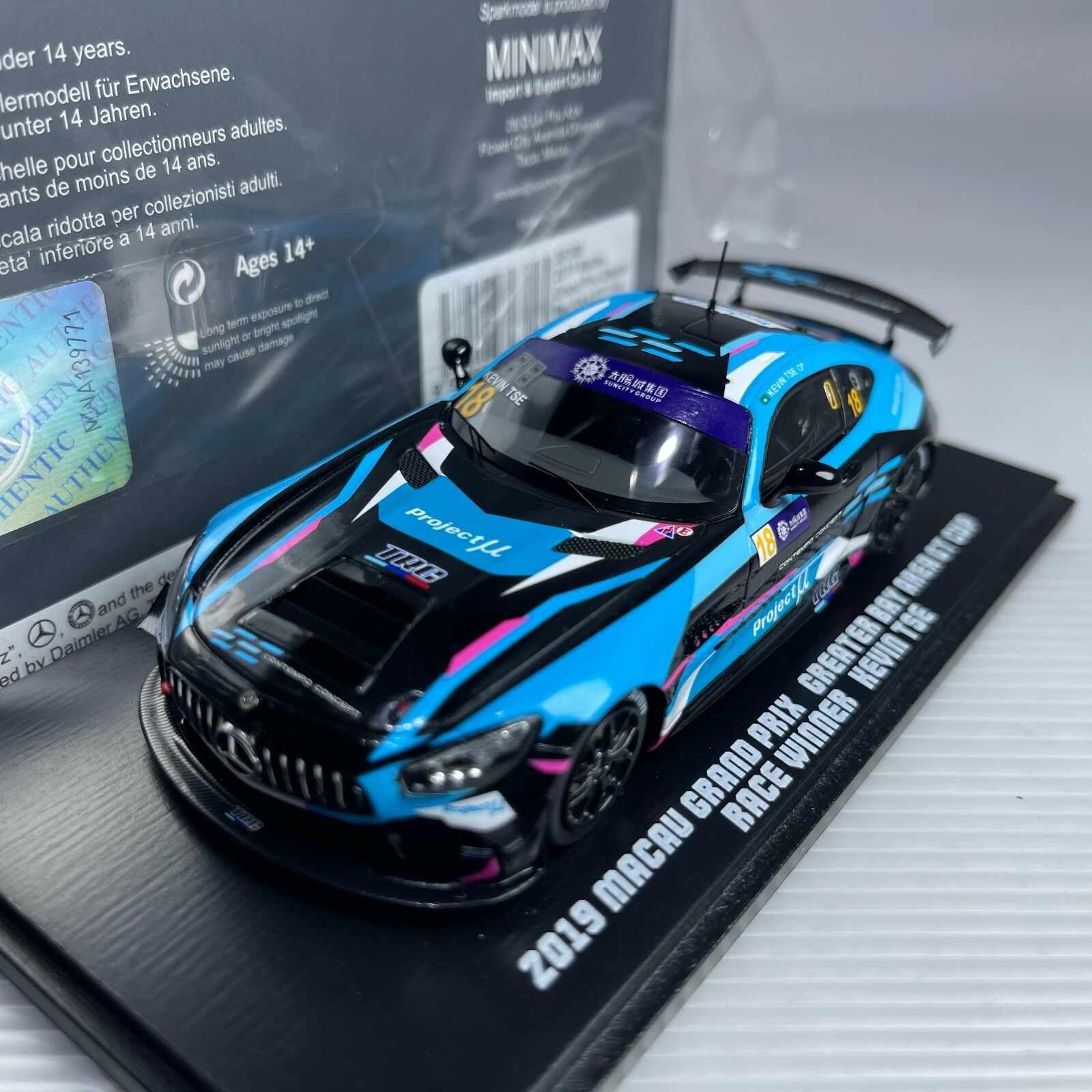 1/43 Spark Mercedes-Benz AMG GT4 Macau GP 2019 TRC GT Race Winner
