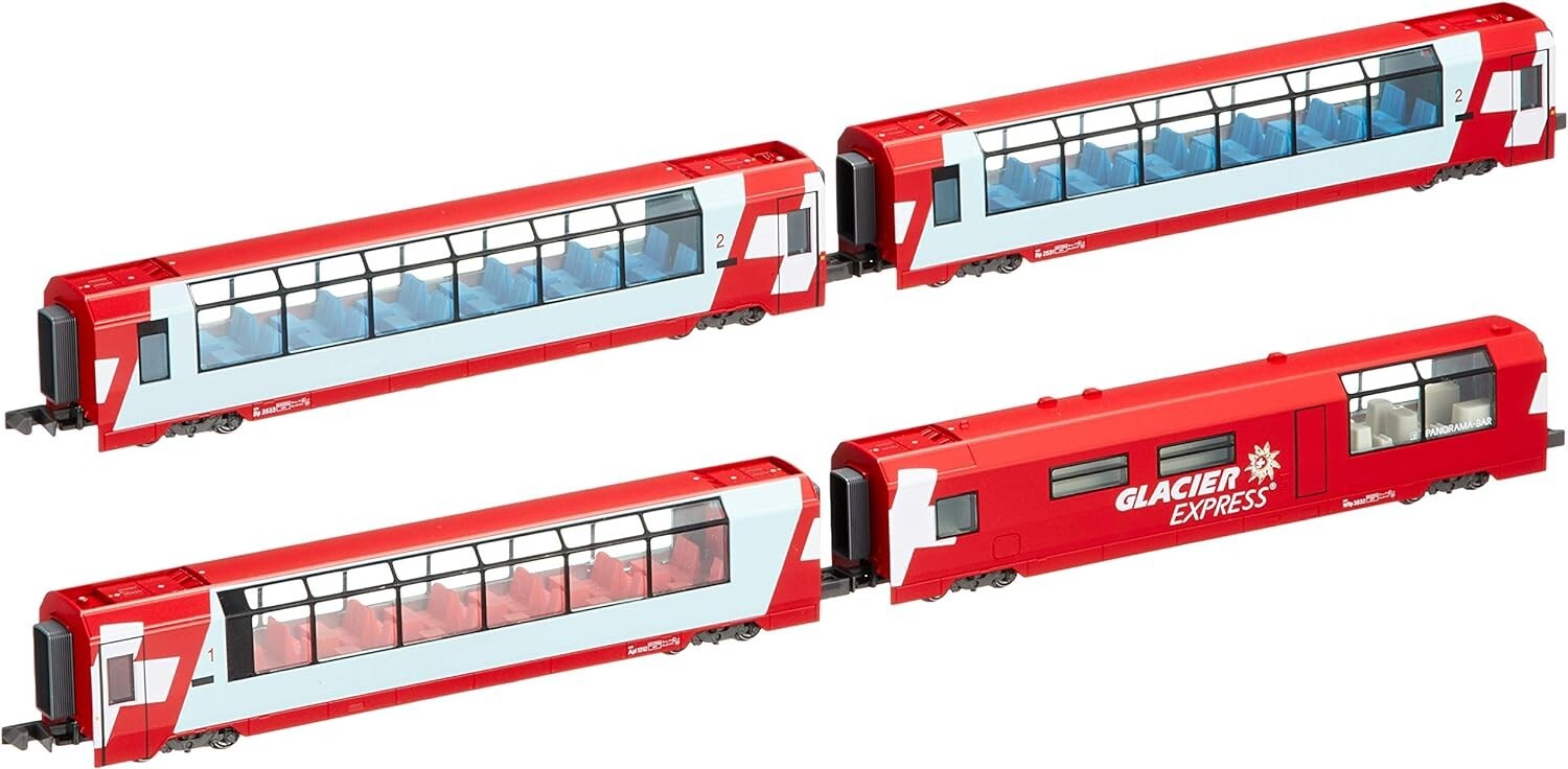 Kato N scale 10-1146 Glacier Express 4 Car Passenger Add-On set