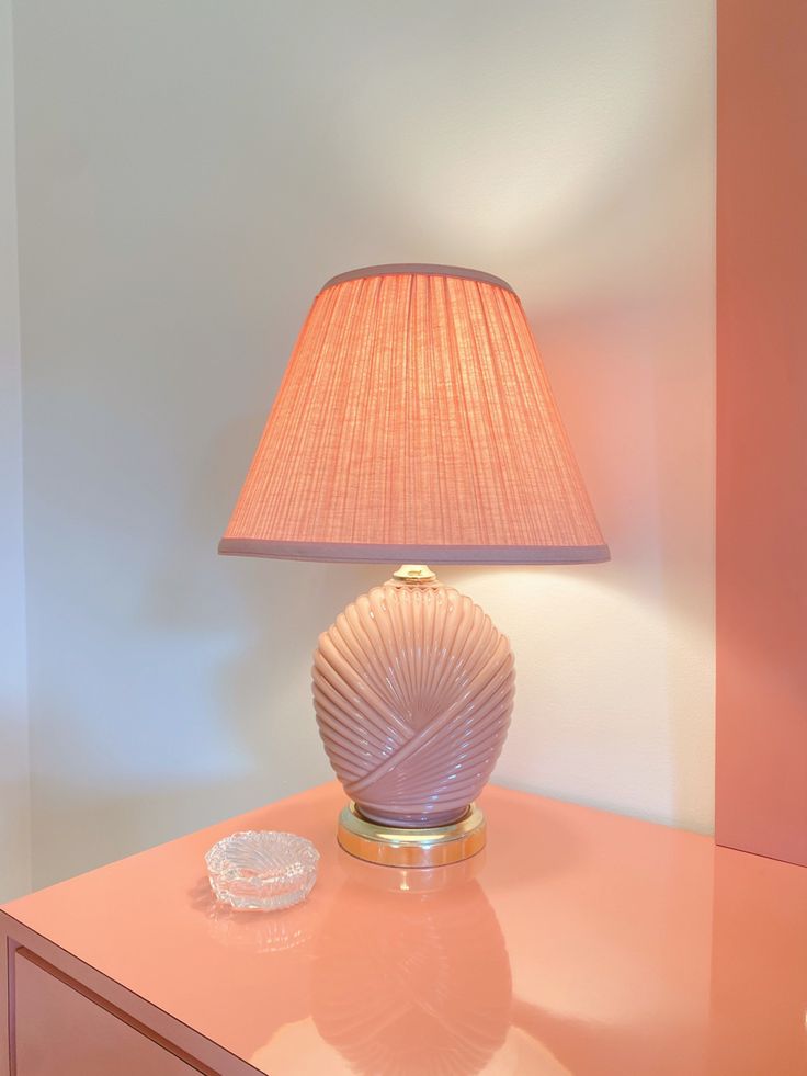 80s monochromatic pink art deco lamp