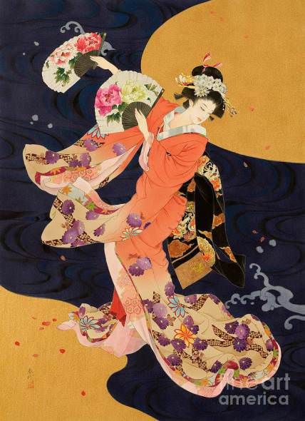 堀江浮水 額装 美人画 日本画 着物 堀江浮水 額装 美人画 日本画 着物