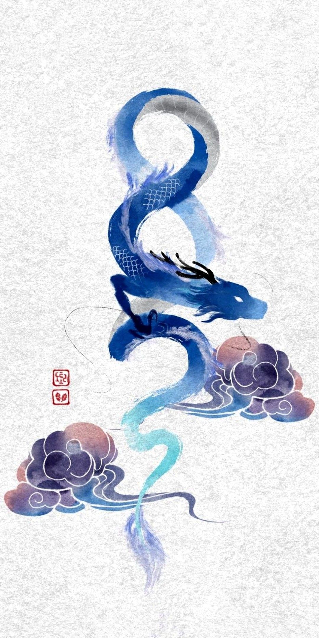 龍の水墨画 水墨画 掛け軸 神龍図 劉画 龍 中国 カラー