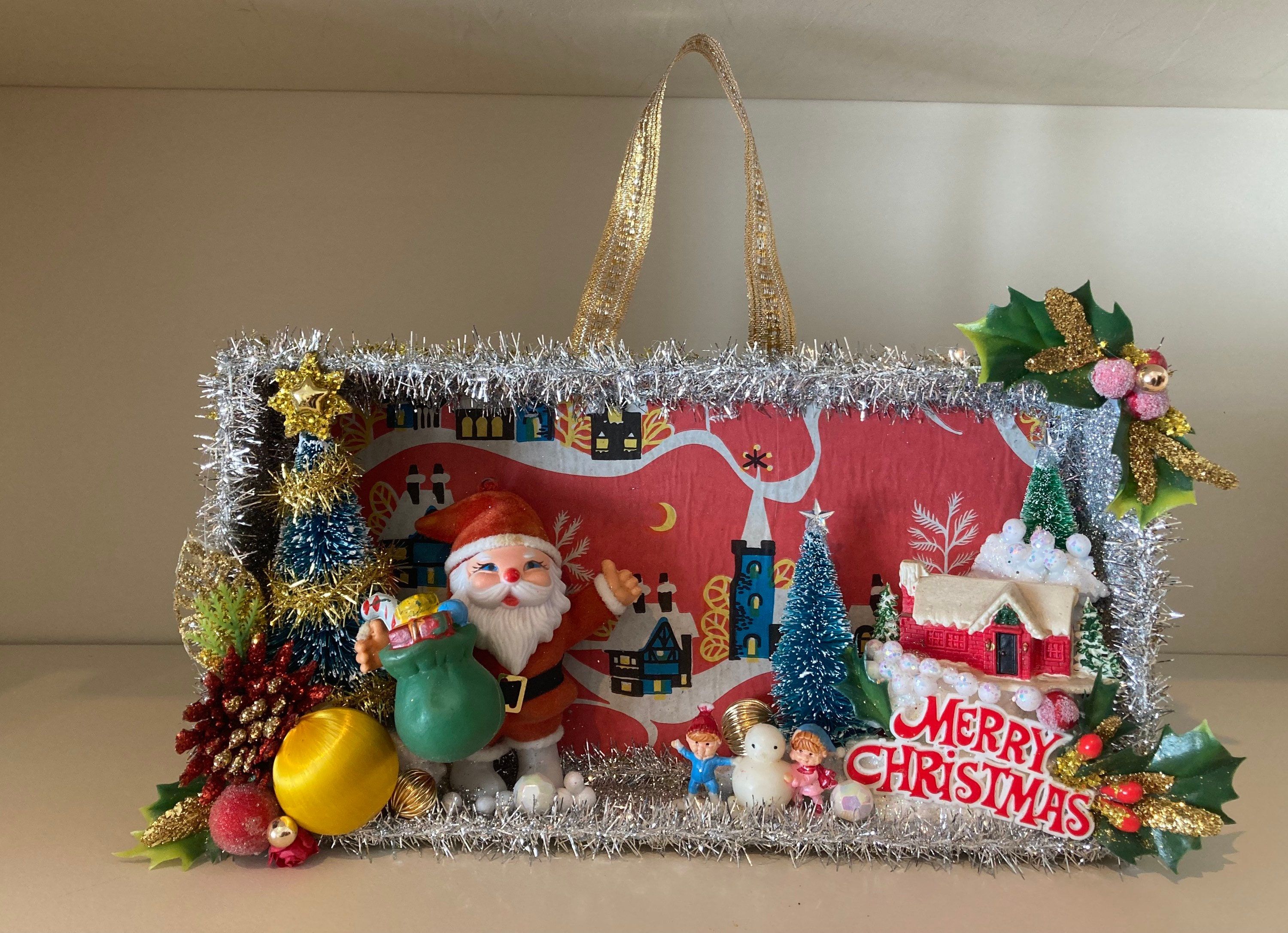 1960's Framed Electric Christmas Wall Plaque