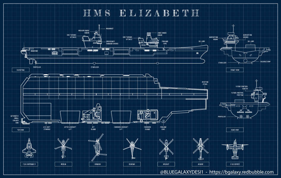 HMS クイーン・エリザベス (R08) 設計図 [946x600] : r/RoyalNavy