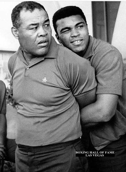 Muhammad Ali messing around with Joe Louis. : r/pics