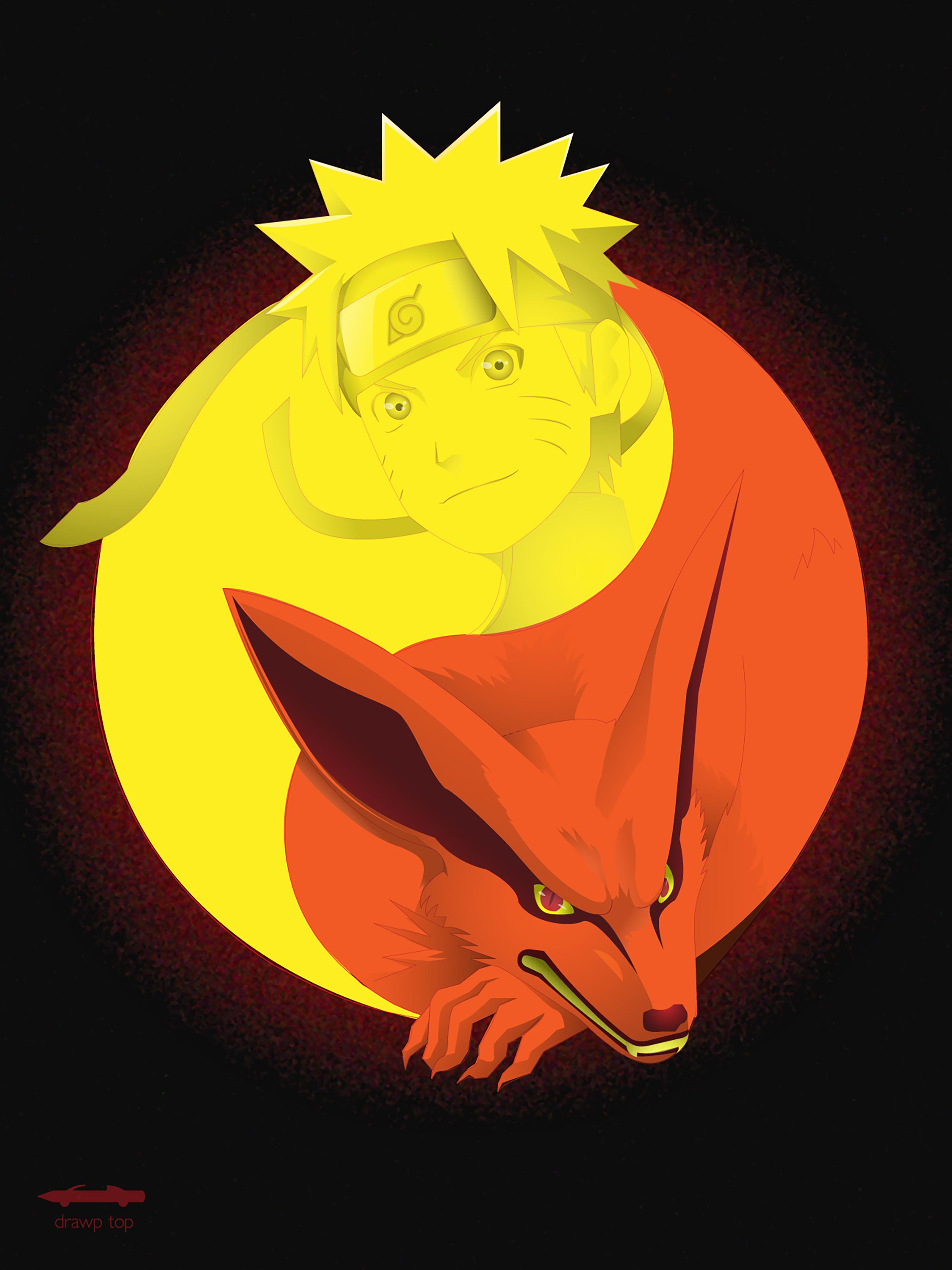 ナルトと九尾 — 私のデジタルイラスト : r/Naruto