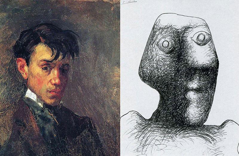 パブロ・ピカソの最初と最後の自画像 : r/oddlyterrifying