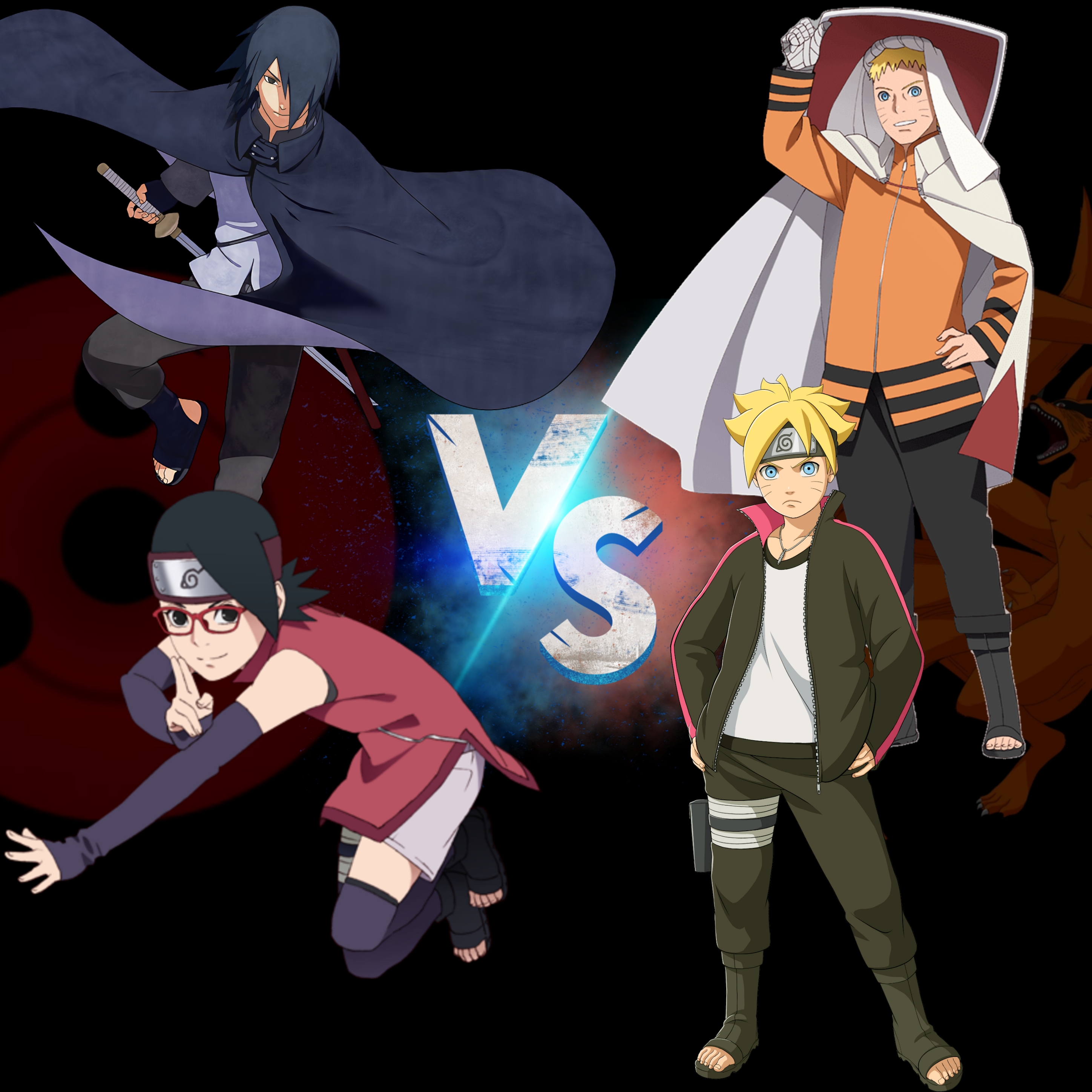どっちが勝つ？サスケとサラダ vs ナルトとボルト（全員今の状態） : r