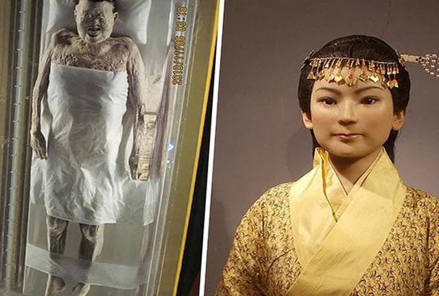 おそらく、歴史上最も保存状態の良いミイラ、辛追。彼女は紀元前217年