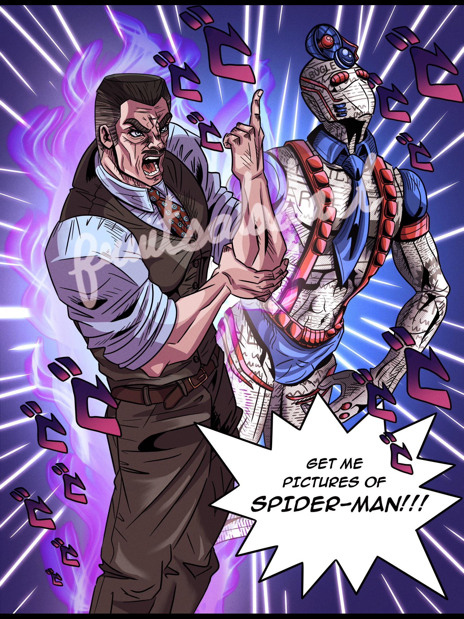J Jonah Jameson in the style of Jojo's Bizarre Adventure [OC] : r